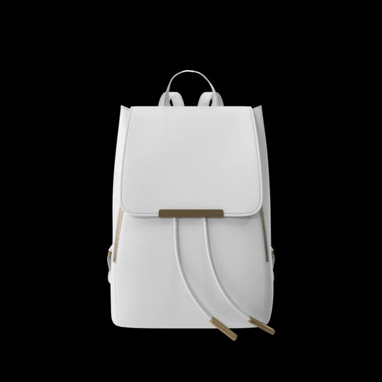 Image for White Faux Leather Backpack
