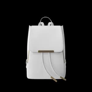 Image of White Faux Leather Backpack